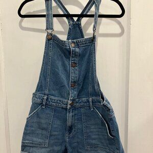 Hollister jean overalls medium wash size medium